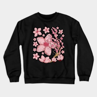 Japan Sakura Pink Flower Japanese Cherry Blossom Crewneck Sweatshirt